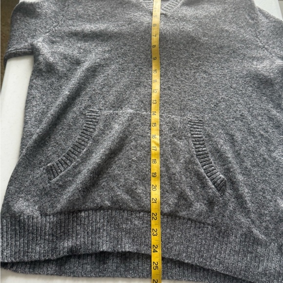 Market & Spruce Charcoal V-Neck Sweater with Pockets - Picture 6 of 6